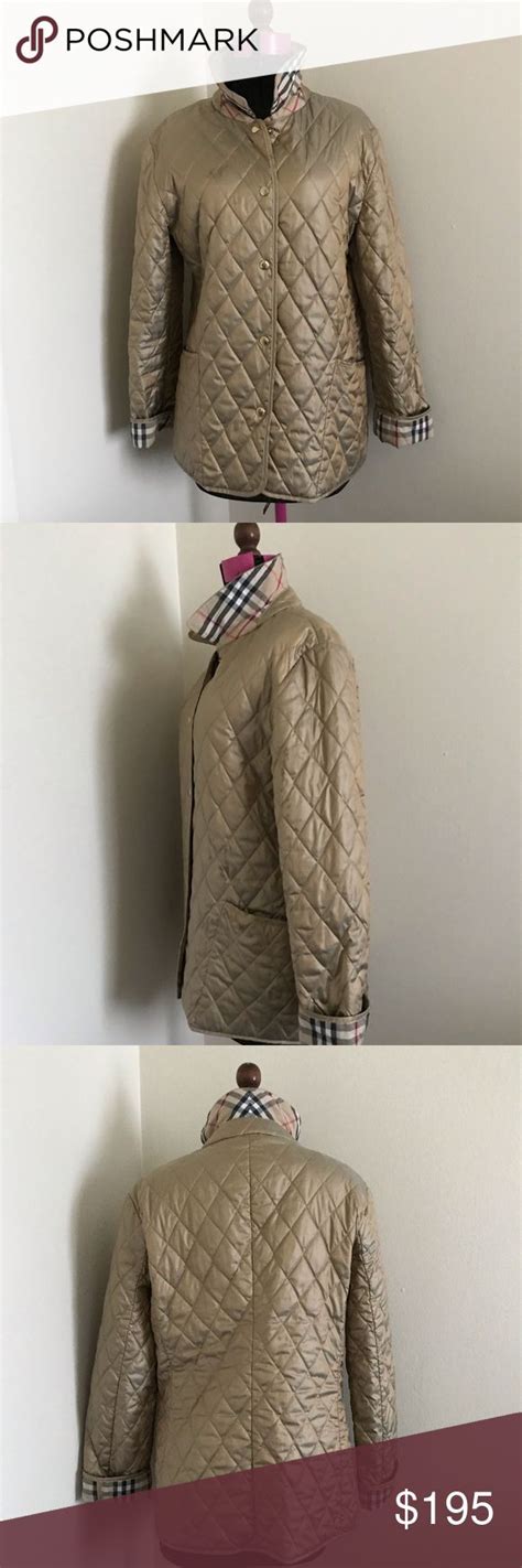 fake burberry on poshmark|Poshmark Burberry quilted jacket.